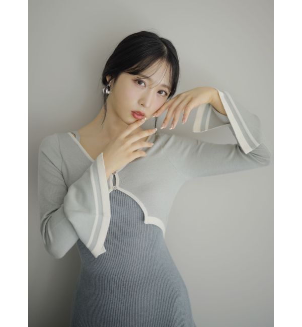 dazzlin「カーデレイヤーバックオープンミニワンピース」|ワンピース|