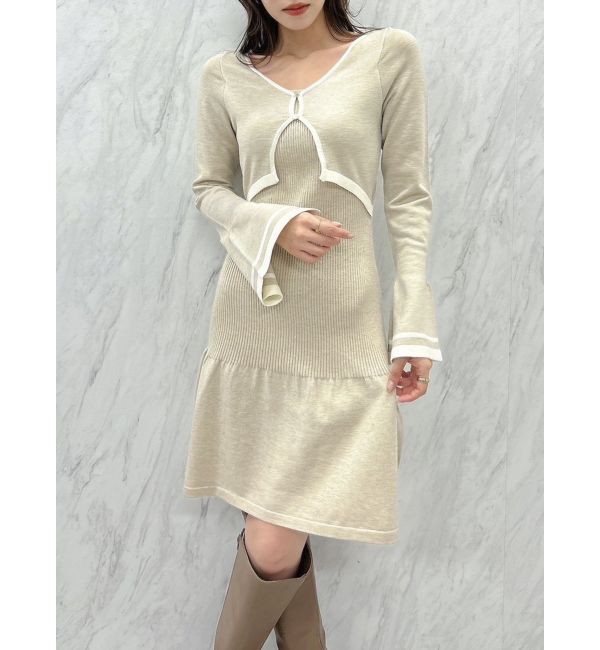 dazzlin「カーデレイヤーバックオープンミニワンピース」|ワンピース|