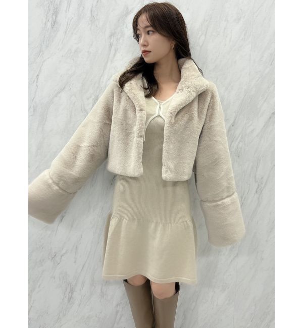 dazzlin「カーデレイヤーバックオープンミニワンピース」|ワンピース|