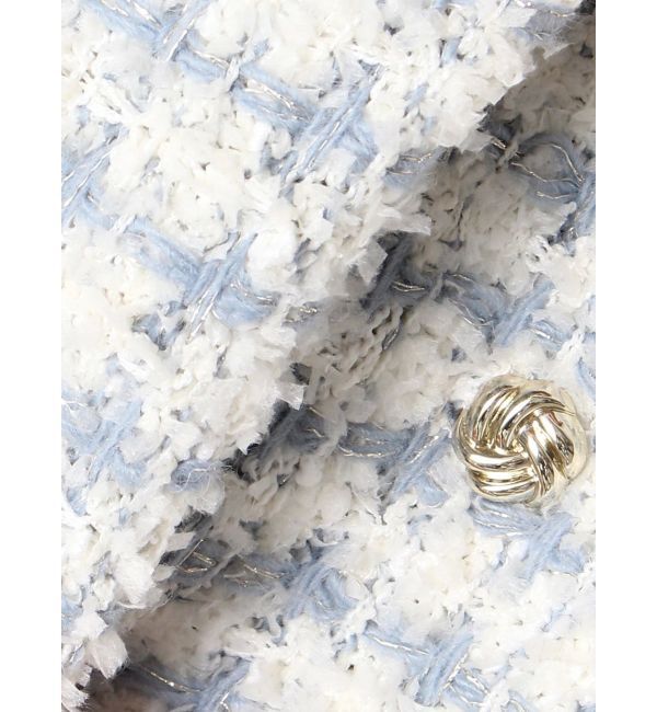 dazzlin「【SETUP】ツイードライクダブルニットジャケット※セットアップ対応」|ノーカラージャケット|