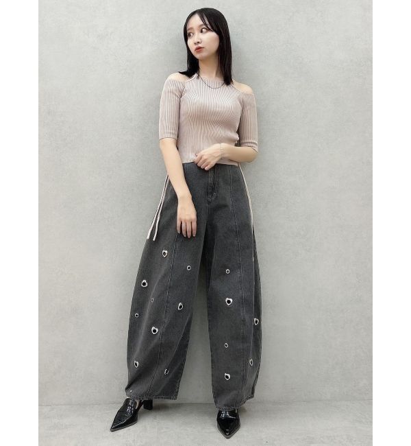 dazzlin「カーブタックデニムパンツ」|デニム|