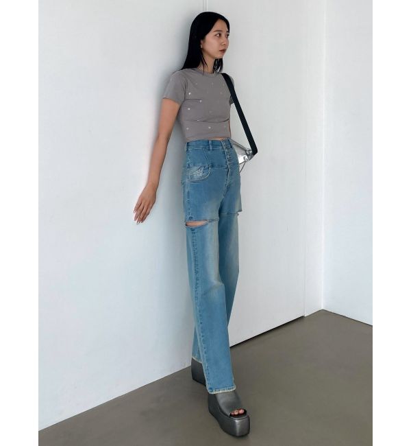 EMODA「ドットストーンコンパクトTシャツ」|Tシャツ・カットソー|