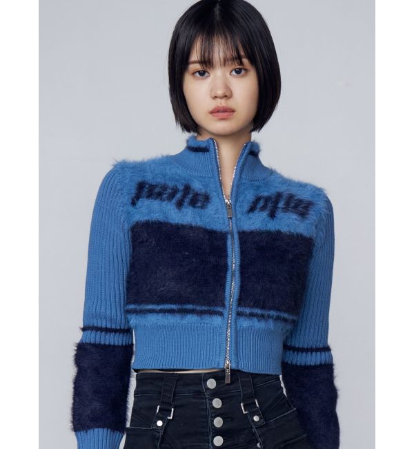 EMODA「シャギージップニット」|ニット・セーター|ブルー