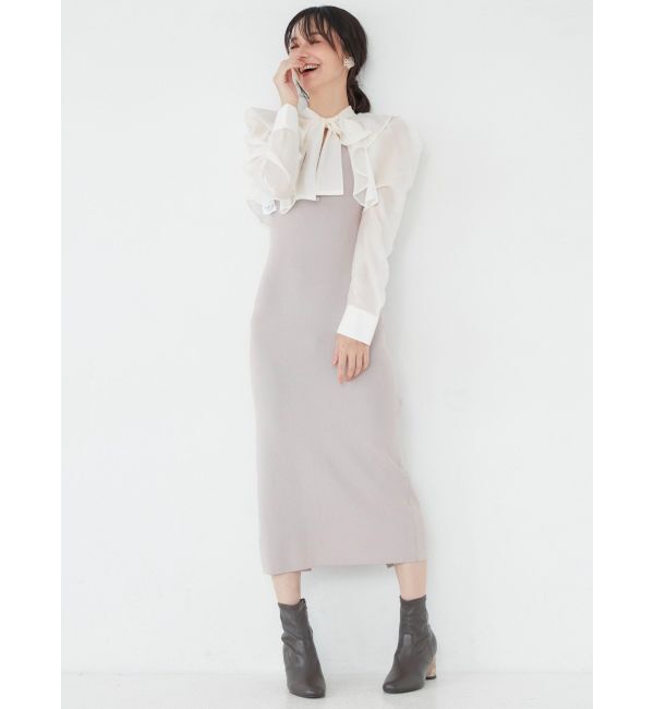 MERCURYDUO「2WAYロングスリーブシアーボレロセットニットワンピース」|ワンピース|