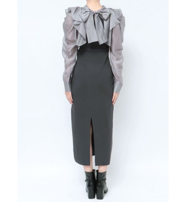 MERCURYDUO「2WAYロングスリーブシアーボレロセットニットワンピース」|ワンピース|