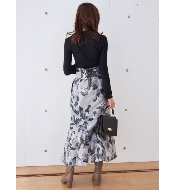 MERCURYDUO「パール付きフレアスリーブリブニット」|ニット・セーター|