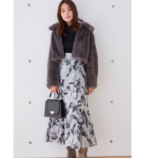 MERCURYDUO「パール付きフレアスリーブリブニット」|ニット・セーター|