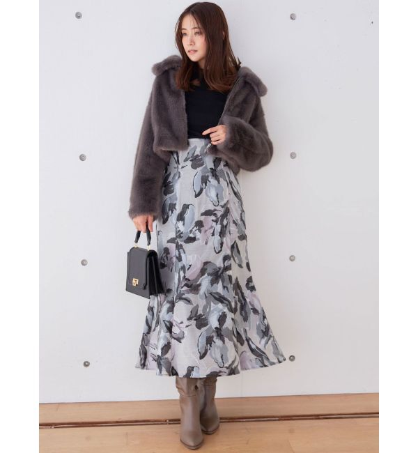 MERCURYDUO「パール付きフレアスリーブリブニット」|ニット・セーター|