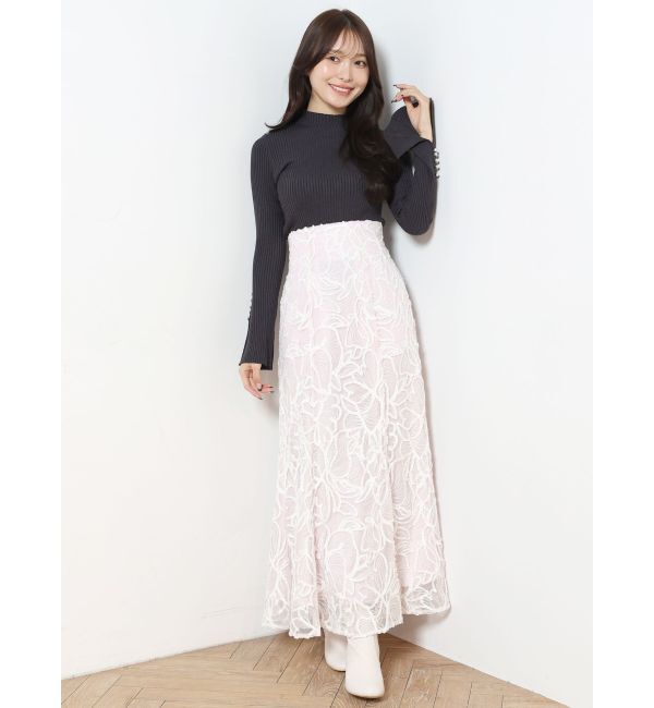 MERCURYDUO「パール付きフレアスリーブリブニット」|ニット・セーター|