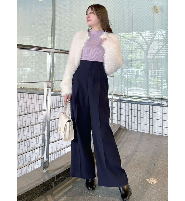 MERCURYDUO「パール付きフレアスリーブリブニット」|ニット・セーター|