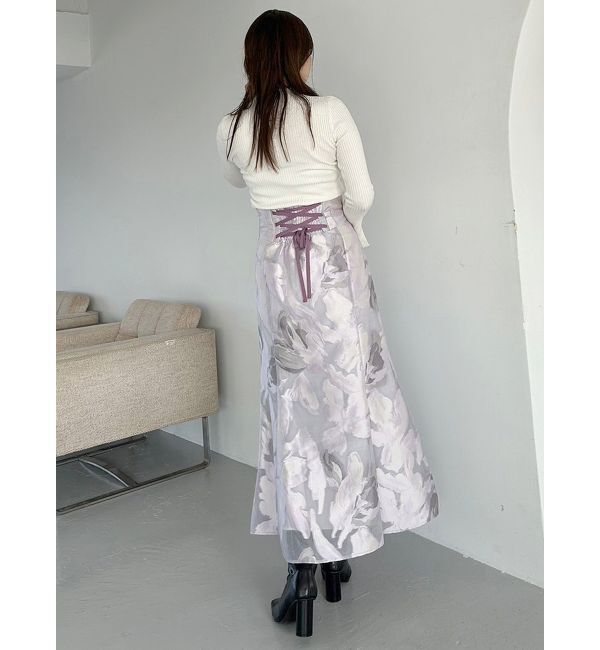 MERCURYDUO「パール付きフレアスリーブリブニット」|ニット・セーター|