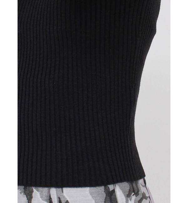 MERCURYDUO「パール付きフレアスリーブリブニット」|ニット・セーター|