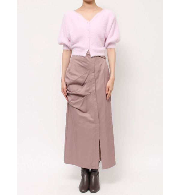 MERCURYDUO「2WAYキーネックミニシャギーコンパクトカーディガン」|カーディガン|