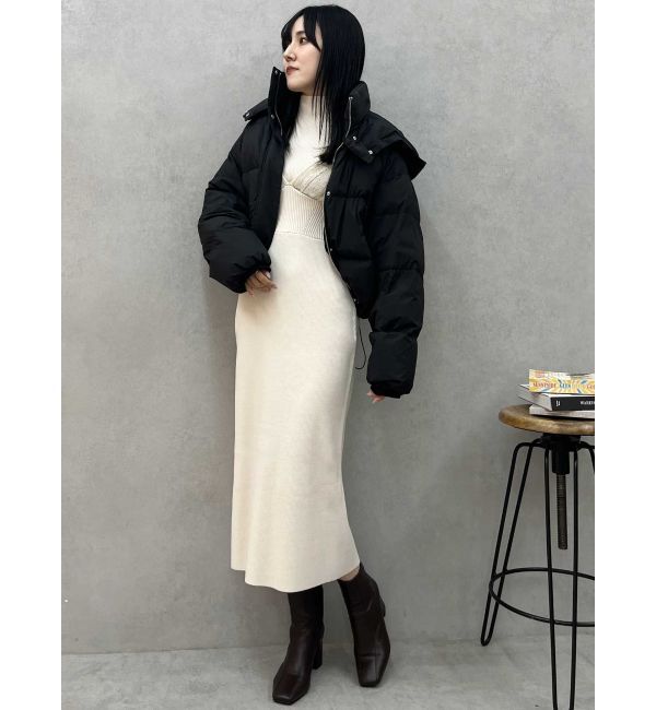 MERCURYDUO「チェックジャカードドッキングニットワンピース」|ワンピース|