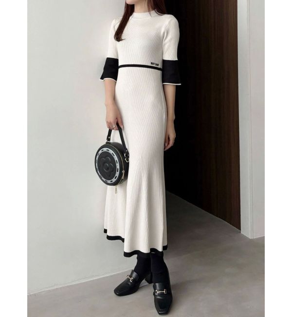 MERCURYDUO「【MARY QUANTコラボ】バックシャンデイジーストラップマーメイドニットワンピース」|ワンピース|