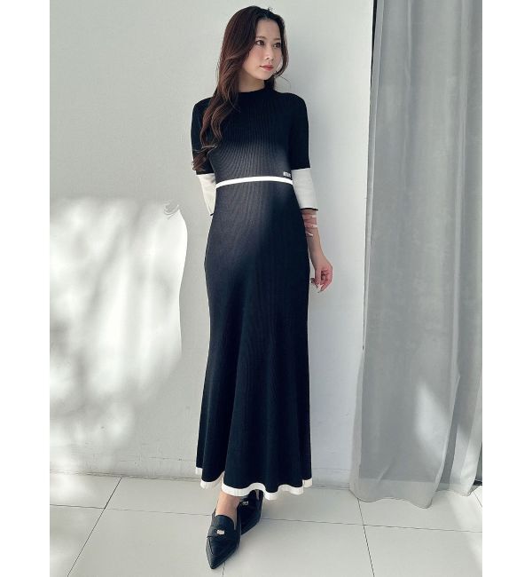 MERCURYDUO「【MARY QUANTコラボ】バックシャンデイジーストラップマーメイドニットワンピース」|ワンピース|