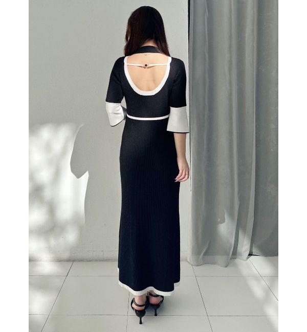 MERCURYDUO「【MARY QUANTコラボ】バックシャンデイジーストラップマーメイドニットワンピース」|ワンピース|