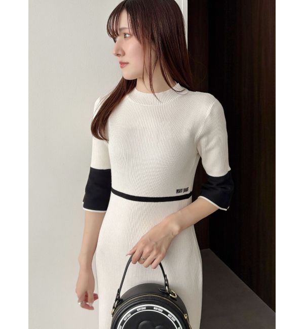 MERCURYDUO「【MARY QUANTコラボ】バックシャンデイジーストラップマーメイドニットワンピース」|ワンピース|