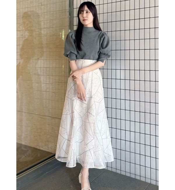 MERCURYDUO「ジオメトリックオパールフレアスカート」|スカート|