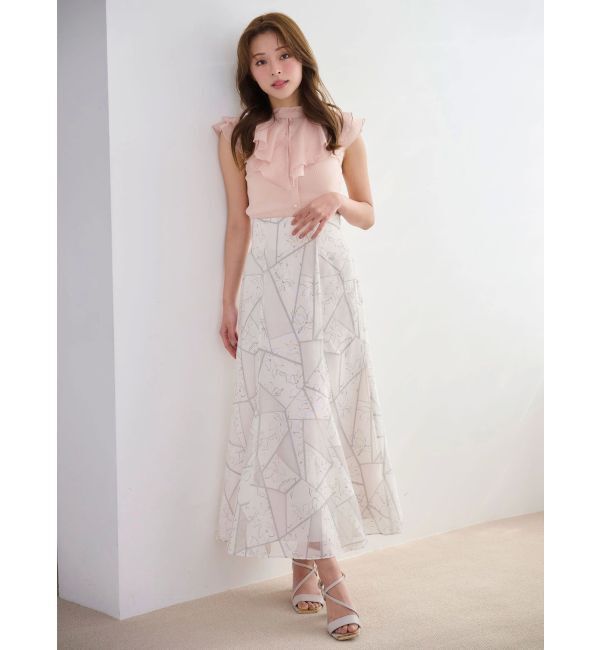 MERCURYDUO「ジオメトリックオパールフレアスカート」|スカート|
