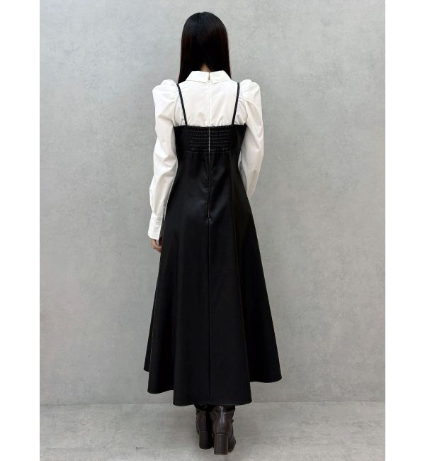 MERCURYDUO「アシメビスチェドッキングパワショルシャツワンピース」|ワンピース|