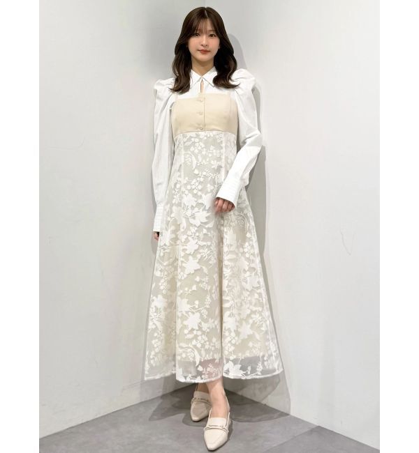 MERCURYDUO「アシメビスチェドッキングパワショルシャツワンピース」|ワンピース|