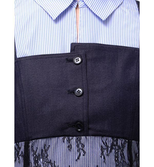 MERCURYDUO「アシメビスチェドッキングパワショルシャツワンピース」|ワンピース|