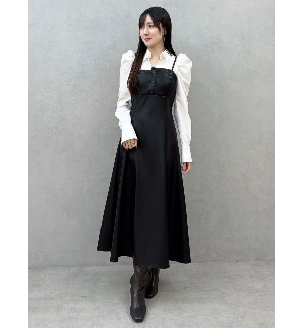 MERCURYDUO「アシメビスチェドッキングパワショルシャツワンピース」|ワンピース|