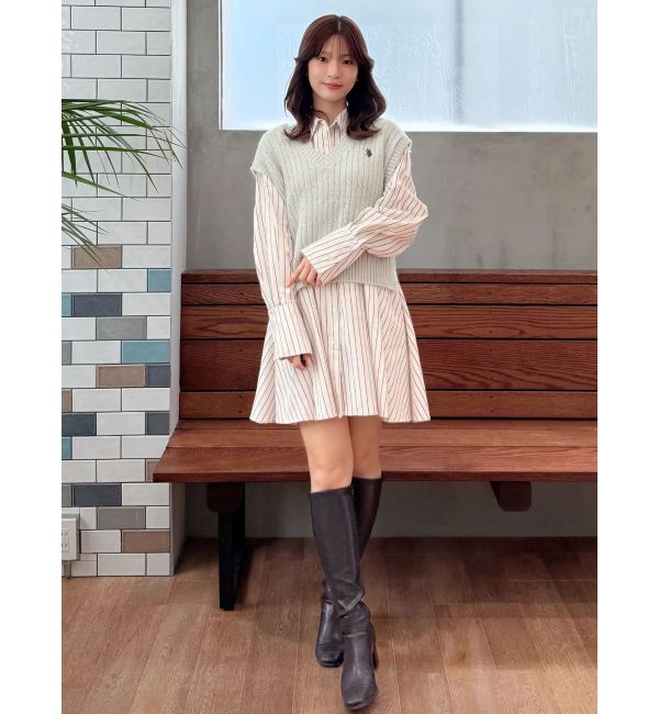 MERCURYDUO「U.S. POLO ASSN.別注 ベストセットシャツミニワンピース」|ワンピース|