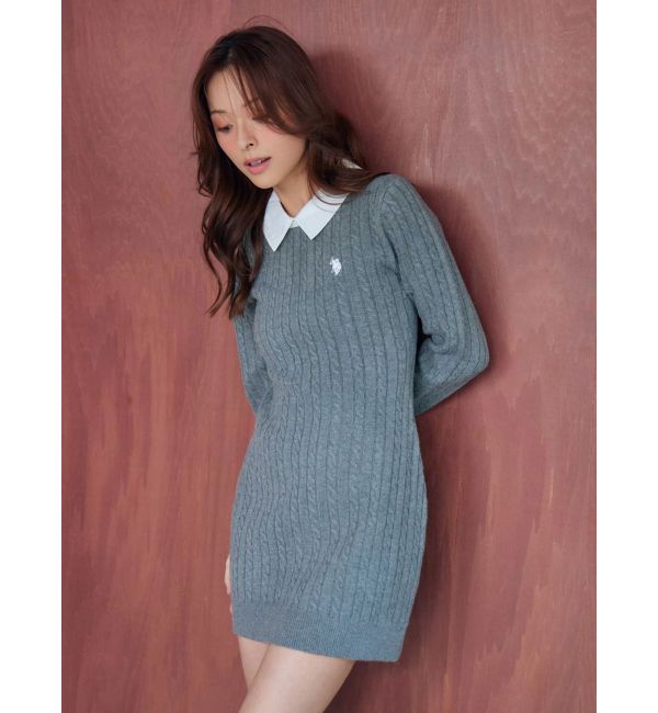 MERCURYDUO「U.S. POLO ASSN.別注 ケーブルニットワンピース」|ワンピース|