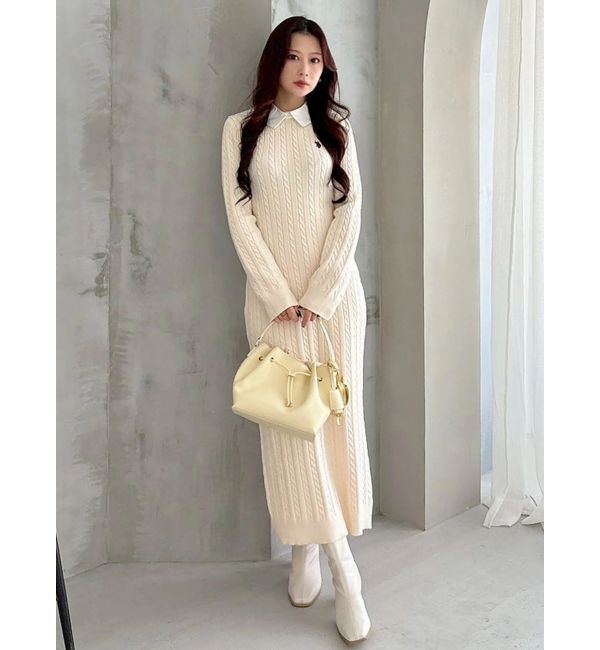 MERCURYDUO「U.S. POLO ASSN.別注 ケーブルニットワンピース」|ワンピース|