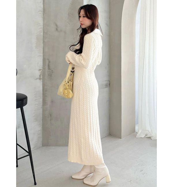 MERCURYDUO「U.S. POLO ASSN.別注 ケーブルニットワンピース」|ワンピース|