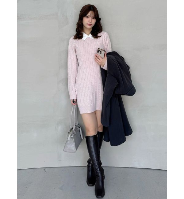 MERCURYDUO「U.S. POLO ASSN.別注 ケーブルニットワンピース」|ワンピース|