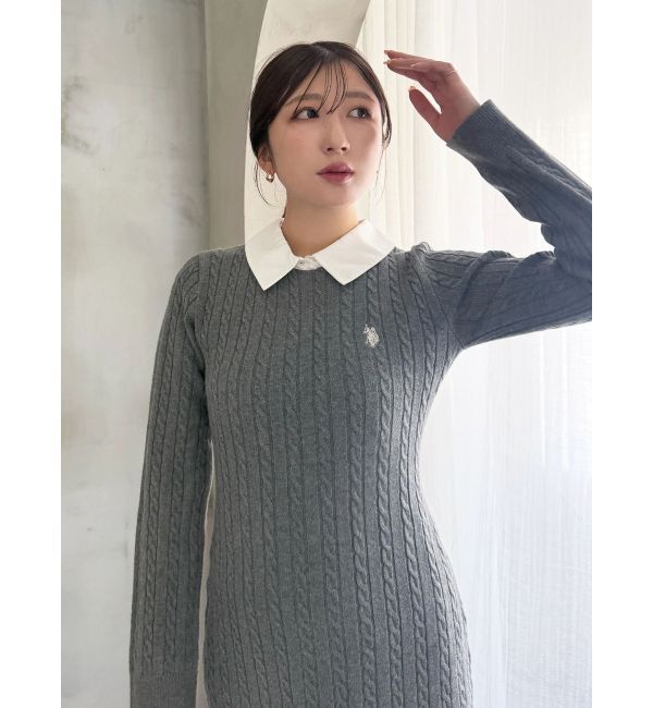 MERCURYDUO「U.S. POLO ASSN.別注 ケーブルニットワンピース」|ワンピース|