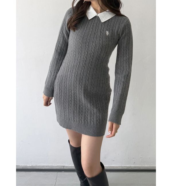 MERCURYDUO「U.S. POLO ASSN.別注 ケーブルニットワンピース」|ワンピース|
