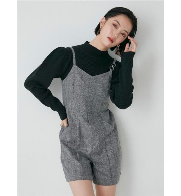 MURUA「リングストラップキャミロンパース」|オールインワン|