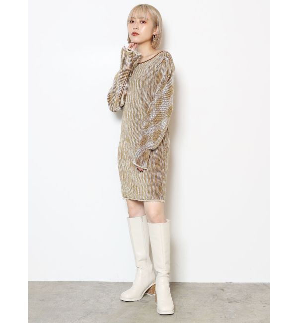 MURUA「グラデーションガーターニットミニワンピース」|ワンピース|