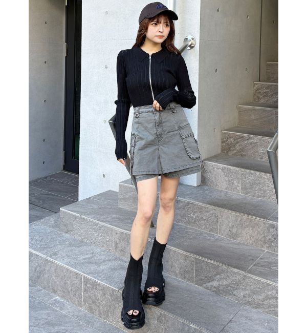 MURUA「ウォッシュカーゴミニスカート」|スカート|
