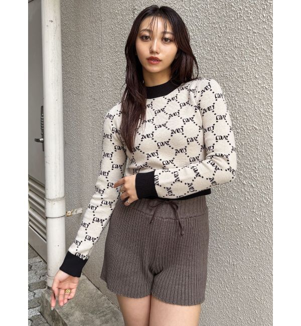 MURUA「モノグラムバイカラーニット」|ニット・セーター|