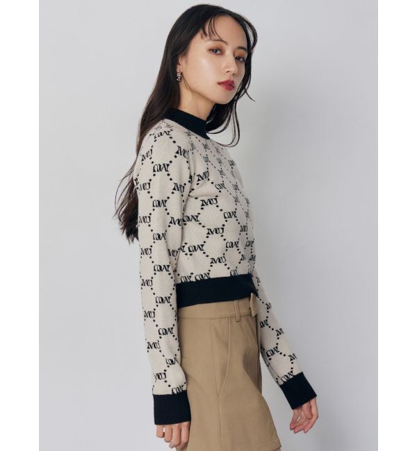 MURUA「モノグラムバイカラーニット」|ニット・セーター|