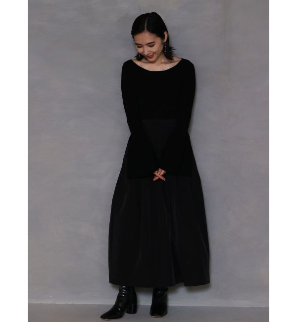 LAGUNAMOON「ドッキングタフタニットワンピース」|ワンピース|