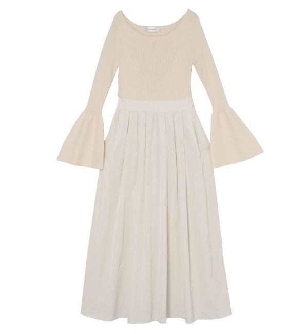 LAGUNAMOON「ドッキングタフタニットワンピース」|ワンピース|