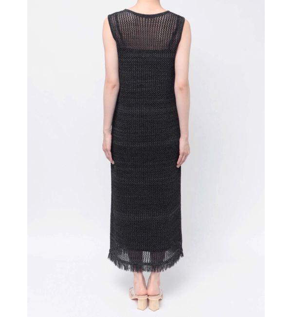 LAGUNAMOON「メッシュフリンジニットワンピース」|ワンピース|