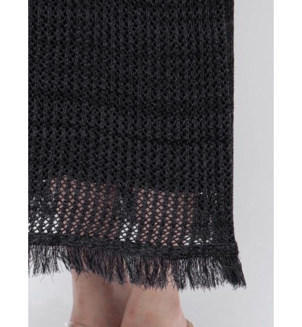 LAGUNAMOON「メッシュフリンジニットワンピース」|ワンピース|