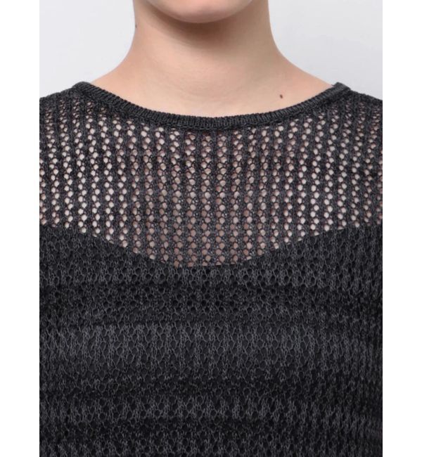 LAGUNAMOON「メッシュフリンジニットワンピース」|ワンピース|