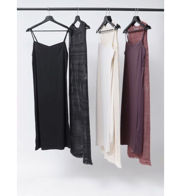 LAGUNAMOON「メッシュフリンジニットワンピース」|ワンピース|