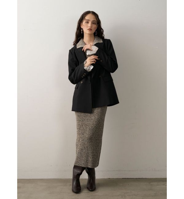 LAGUNAMOON「【WEB限定カラーあり】レーススリーブネップリブニットワンピース」|ワンピース|