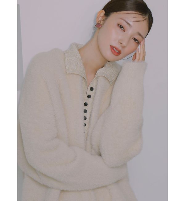 LAGUNAMOON「【WEB限定カラーあり】レーススリーブネップリブニットワンピース」|ワンピース|