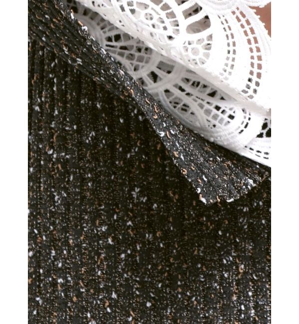 LAGUNAMOON「【WEB限定カラーあり】レーススリーブネップリブニットワンピース」|ワンピース|