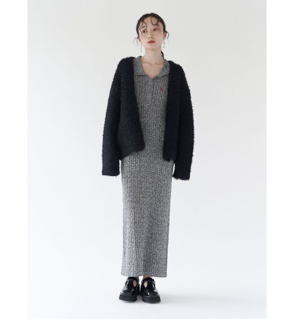 LAGUNAMOON「【WEB限定】ループヤーンセッケツニットブルゾン」|カーディガン|